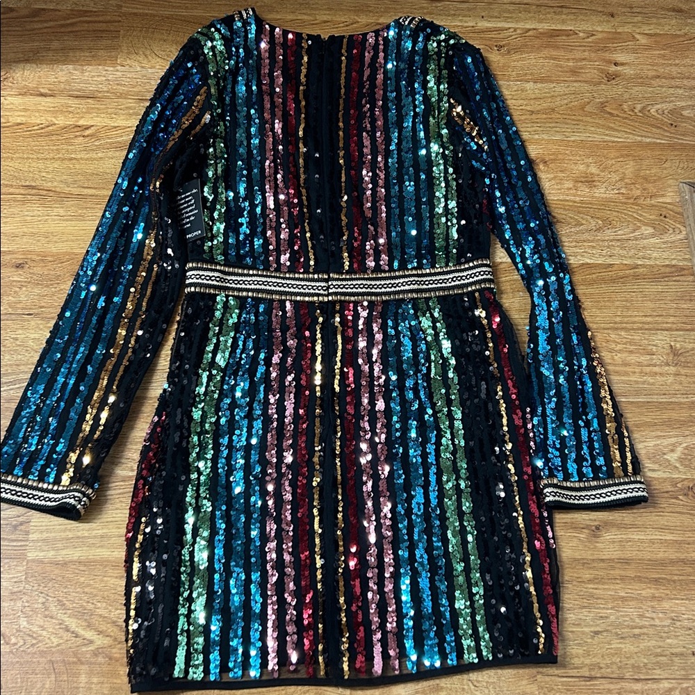 Endless Rose Multicolor Sequins Women Dress Sz L - Picture 5 of 7